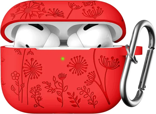 Vista 13 de Lerobo - Funda para AirPods Pro 2, funda de silicona suave con llavero para mujer