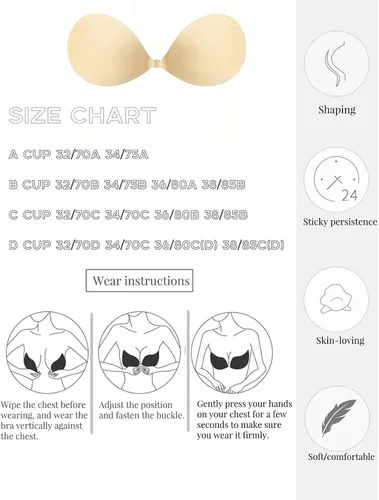 Vista 5 de DEPOVOR Strapless Adhesive Bra Push Up Sticky Bra Invisible Backless Stick On Bras for Women