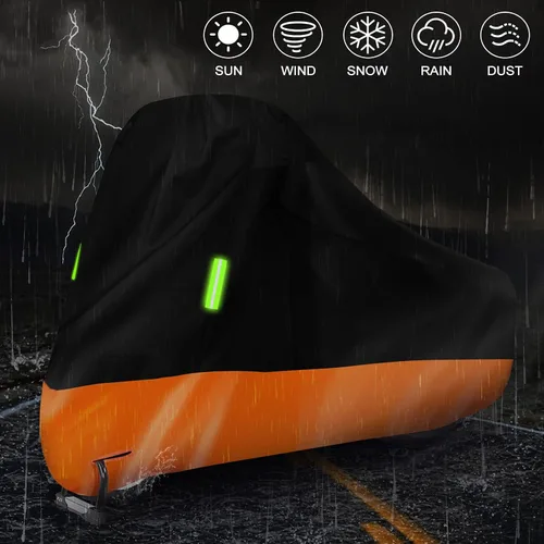 Vista 7 de Funda impermeable para motocicleta de repuesto para Harley Davidson Cruiser Iron 883/FAT BOY 114/HERITAGE Classic 114 con orificio para candado