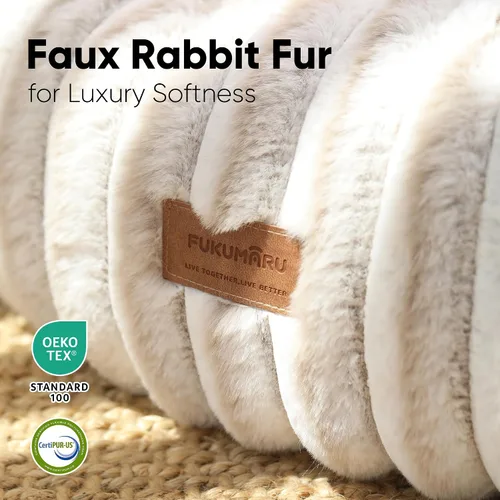 Vista 3 de FUKUMARU Cama para Perros, Camas Calmantes en Forma de Dona para Cachorros Ansiosos, Cama Moderna y Estética para Gatos con Estampado Degradado