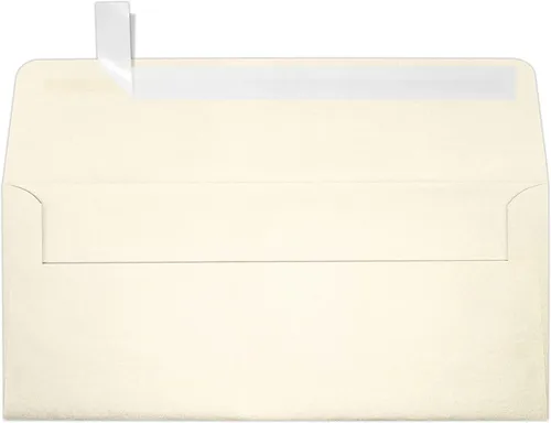 Vista 15 de LUXPaper Sobres comerciales #10 Despegar y prensar 4 1/8 pulgadas x 9 1/2 pulgadas aguamarina metálica Texto de 80 libras 50