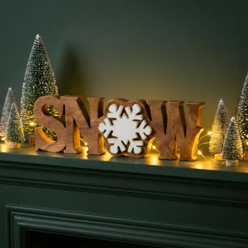 Vista 7 de Decoración de la sala de estar: centro de mesa hecho a mano con letras de nieve, dormitorio, mesa de centro de centro de interior, casa, comedor