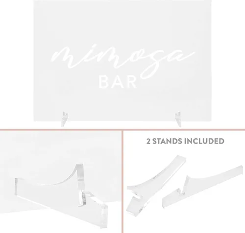 Vista 3 de Andaz Press Mimosa - Letrero acrílico con barra horizontal, 7.5 x 11 pulgadas, soporte incluido, señalización para boda, despedida de soltera