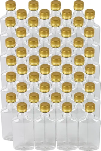 Vista 4 de Pellah Botellas de 200 ml 6.7 oz con tapas (paquete de 48) con tapas a prueba de manipulaciones y a prueba de fugas, botellas compactas pequeñas