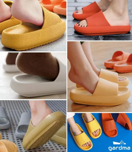 Vista 9 de gardma Pantuflas acolchadas para mujeres y hombres Pantuflas unisex genuinas Suela gruesa acolchada extremadamente cómoda Sandalias para mujer