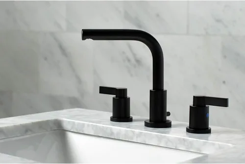 Vista 5 de Fauceture FSC8950NDL - Grifo de baño extendido de 8 pulgadas con drenaje emergente, color negro mate Mate negro