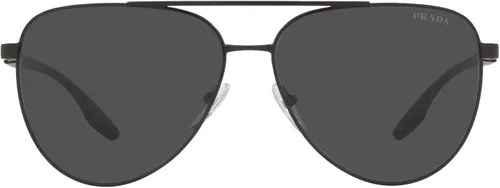 Vista 3 de Prada Linea Rossa - Gafas de sol redondas para hombre color negro mate gris oscuro talla única