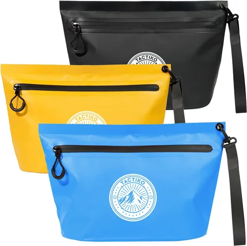 Vista 14 de Tactiko - Paquete de 3 bolsas resistentes al agua con cremallera, para guardar todos los organizadores para bolsas secas, bolsas de viaje