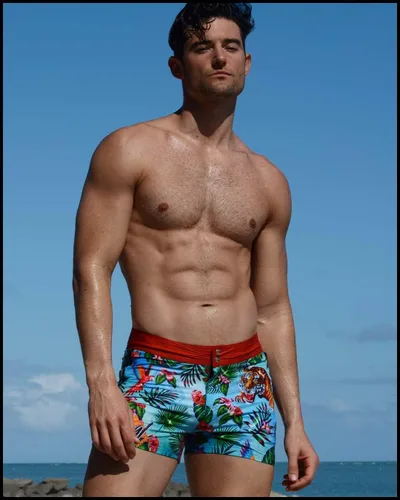 Vista 71 de Bang Men's Swimwear - Beach Shorts - Stretchy Quick-Dry All-Use Premium Swimsuit Trunk Square Cut