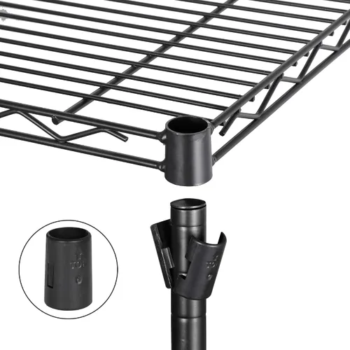 Vista 4 de ZENY Estantería de almacenamiento ajustable de 4 estantes, estante de alambre organizador de acero, estante de almacenamiento con patas niveladoras