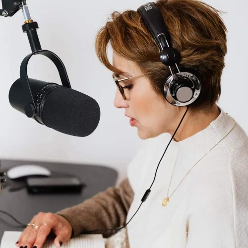 Vista 6 de SUNMON Shure MV7 Pop Filter - Cubierta de espuma para parabrisas de micrófono profesional compatible con micrófono Shure MV7 Podcast para minimizar
