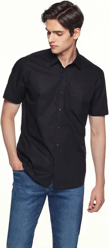 Vista 4 de CQR Camisas de manga corta para hombre, ajuste regular, 100% algodón, camisa de popelina casual con botones