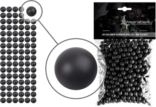 Vista 4 de . Pelotas de goma reutilizables para pistolas de paintball, 43 o 0.50 o 0.68 Cal