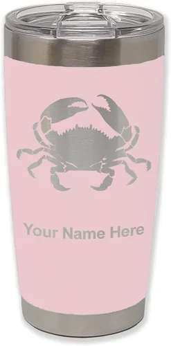 Vista 12 de LaserGram Vaso aislado al vacío de 20 onzas, cangrejo, grabado personalizado incluido (camuflaje verde)