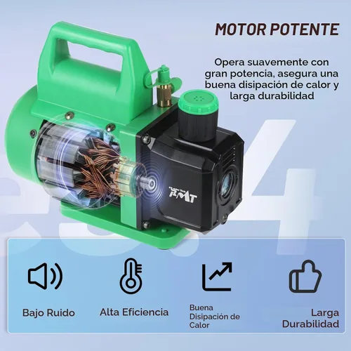 Vista 7 de PB Motor Tech - Juego de bomba de vacío y manómetro – Bomba de 4.5 CFM con manómetro de colector de latón, acopladores rápidos, adaptador 410