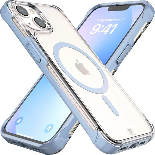 Vista 25 de REBEL Funda transparente para iPhone 13 [Crystal Series Gen-3] compatible con MagSafe, no se amarillea, antiarañazos, protección a prueba de golpes