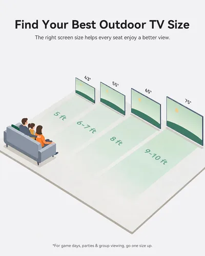 Vista 9 de SYLVOX Televisor exterior de 50 pulgadas, sol parcial de 1000 nits, IP56, Deck Pro 3.0 4K UHD, HDR10, Dolby Atmos, carcasa de metal completo
