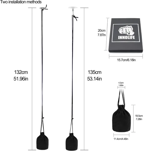 Vista 3 de INNOLIFE Boxeo Dodge Hide Speed Bag Flannel MMA Pendulum Training (negro (sin relleno))