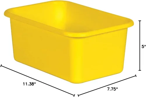 Vista 2 de Teacher Created Resources® Cubo de almacenamiento de plástico pequeño amarillo