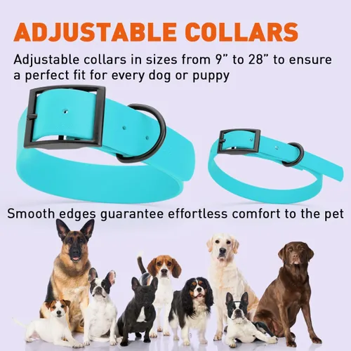 Vista 39 de Dogline Biothane - Collar impermeable para perro con hebilla de liberación rápida, resistente cincha de nailon recubierta con resistente y a prueba