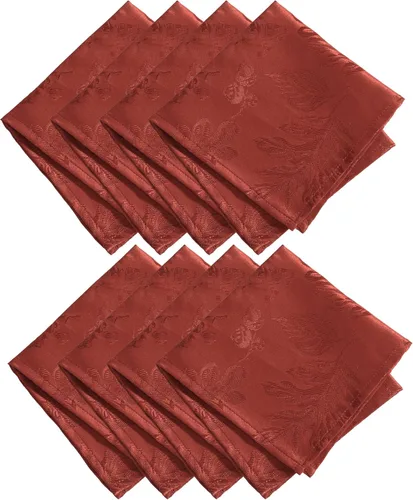 Vista 11 de Elrene Home Fashions. - Elegante mantel de damasco, diseño de hojas tejidas.