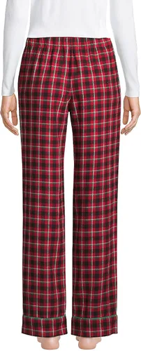 Vista 2 de Lands' End Pantalones de pijama de franela con estampado para mujer