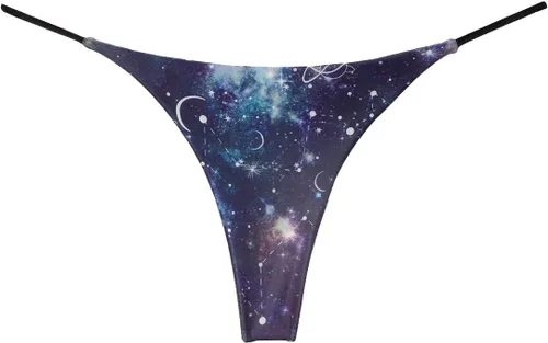 Vista 50 de Tanga de encaje sin costuras para mujer, ropa interior de cintura alta con tiras en G Serie 010-leopardo