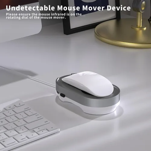 Vista 4 de Mouse Jiggler, dispositivo de movimiento de mouse indetectable con cable USB sin unidad y adaptador USB, movimiento físico automático del mouse