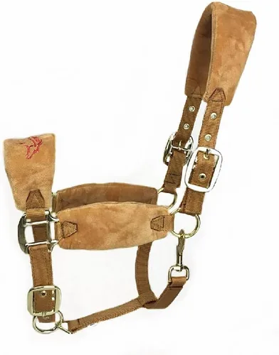 Vista 7 de Caballos acolchados de forro polar con cabestrillo de nailon y accesorios de hardware de color rosa/dorado antidesgaste