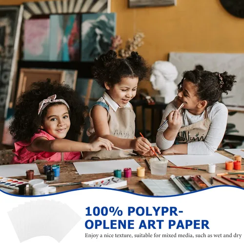 Vista 4 de Sabary 250 hojas de papel de acuarela a granel blanco prensado en frío, paquete de papel de acuarela para niños, pintura de boceto blanco, pintura