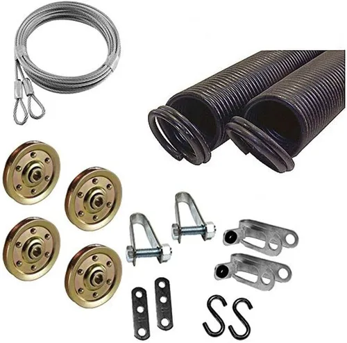 Vista 3 de Kit de muelles de extensión de puerta de garaje con doble bucle para puerta de 7 pies de altura de 25-42-70 libras (naranja)