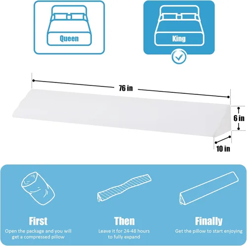 Vista 3 de MEGCXIT Almohada de cuña de cama 3PCS para dormir y almohada de elevación de piernas después de la cirugía