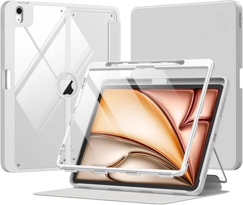 Vista 23 de MoKo Funda para iPad Air de 11 pulgadas 7ª/6ª generación M3/M2 2025/2024, iPad Air 5ª/4ª generación de 10.9 pulgadas 2022/2020 con soporte