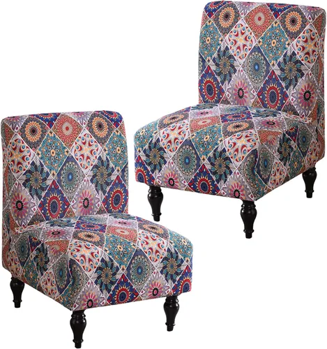 Vista 27 de Funda para Silla de Acento sin Brazos, Funda Elástica para Silla Súper Ajuste, Funda Protectora de Muebles para Silla sin Brazos para Sala de Estar