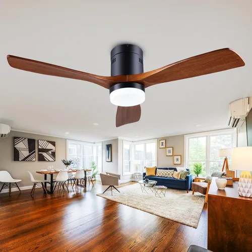 Vista 11 de Ventiladores de techo de 42" [con control remoto de iluminación], ventilador de techo moderno de madera para interior y exterior