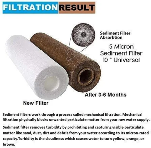 Vista 3 de OCEAN STAR - Filtro de sedimento de 5 micrones, 10 x 2.5 pulgadas, cartucho de filtro para toda la casa, compatible con filtros de agua, paquete