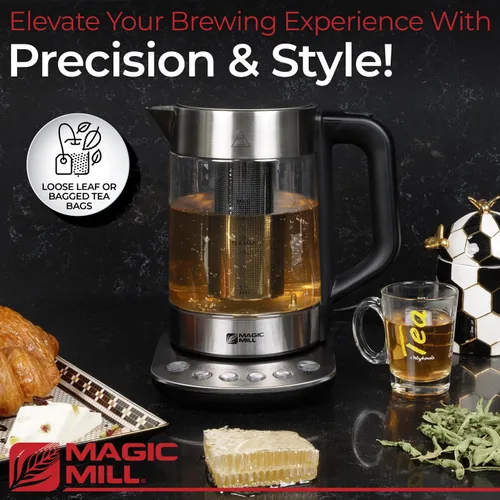 Vista 7 de Magic Mill Pro Hervidor Eléctrico con Infusor de Té y Control de Temperatura - Función de Mantenimiento del Calor, Hervido Rápido, Apagado