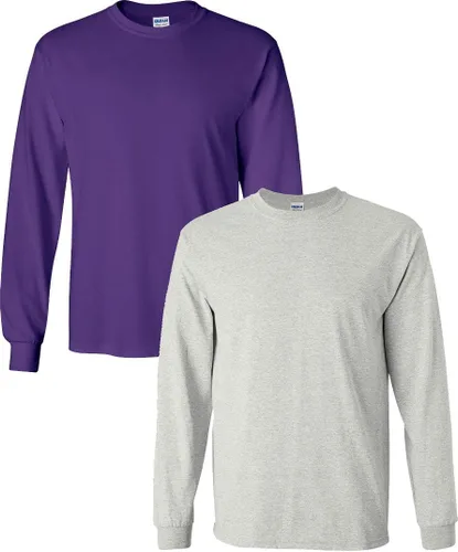 Vista 57 de Gildan - Camiseta de algodón y de manga larga para hombre, modelo G2400 (1) verde irlandés + (1) negro