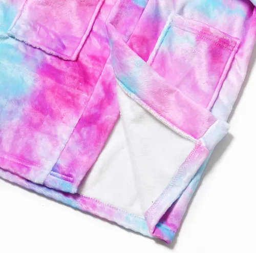 Vista 5 de Qpancy Bata de baño para niñas, suave felpa de forro polar, ropa de dormir