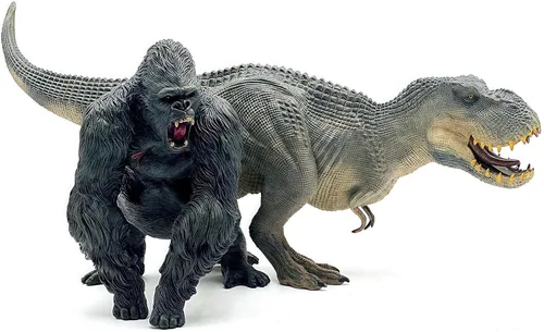 Vista 7 de Gemini&Genius Gorilla Toys Tyrannosaurus Rex Dinosaur World Toys Stand Up con mandíbula movible, figura de acción de gorila de regalo para niños