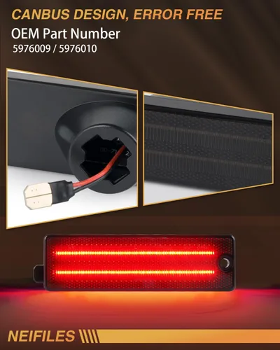 Vista 6 de Luz de Marcador Lateral Trasero LED Compatible con Chevy Camaro 1993-2002 Lente Ahumada Luz Roja Trasera Enchufe y Funciona, Impermeable