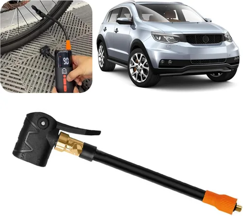 Vista 2 de Tubo de extensión de accesorios de compresor de aire de manguera extendida con adaptador de portabrocas de aire, manguera infladora de neumáticos No