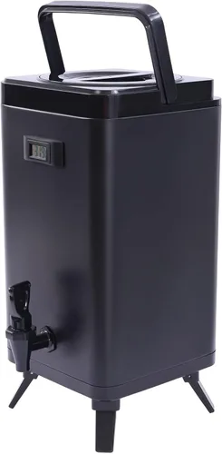 Vista 3 de Dispensador de bebidas aislado de 12 L, dispensador de bebidas frías y calientes de acero inoxidable de 3.2 galones, retención térmica 24 horas