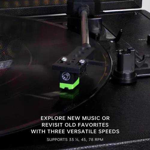 Vista 8 de Arkrocket x Elvis Reproductor de Discos Bluetooth Portátil de 3 Velocidades con Entrada y Salida Bluetooth, Tocadiscos con Bocinas Integradas