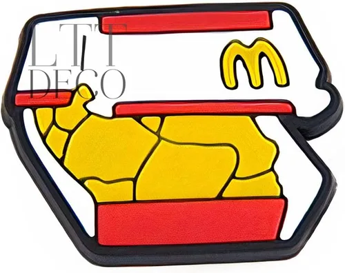 Vista 2 de 4 dijes para zapatos Mc Dõnàld Croc para zapatos de Mc Dõnàld. Colgantes de decoración de zapatos. Se adapta a la decoración de sandalias de zuecos
