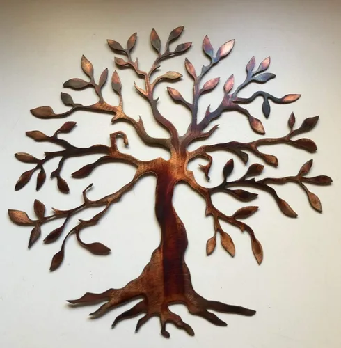 Vista 5 de Decoración de pared de metal con árbol de olivo, diseño del árbol de la vida, para el hogar