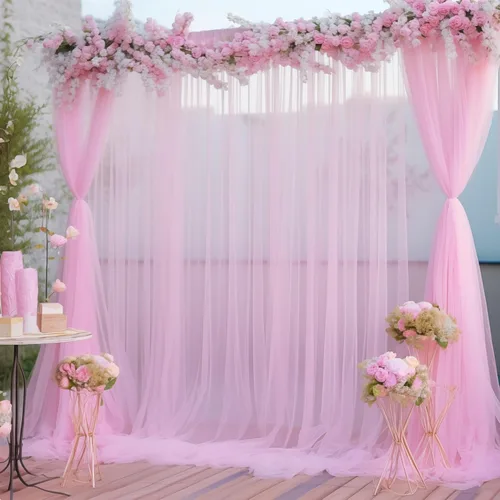 Vista 14 de Cortinas de fondo de tul azul de 10x10 para fiestas, cortina de fondo transparente para fotos de boda, cortinas para baby shower, fotografía, fiesta