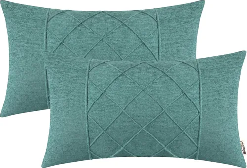 Vista 14 de BRAWARM Fundas de almohada 40x40 cm - Paquete de 2 fundas de almohada de chenilla negra, fundas de almohada de chenilla suave teñida sólida