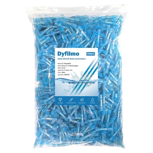 Vista 14 de Conectores de Empalme Termorretráctiles, 200 Piezas 12-10 AWG Amarillos Conectores de Cable Eléctrico Impermeables Grado Marino Automotriz