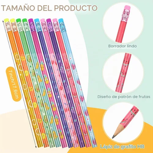 Vista 3 de Teling Juego de 80 marcadores y lápices perfumados con bonitos adornos para lápices, divertidos lápices con temática de comida de frutas, marcadores